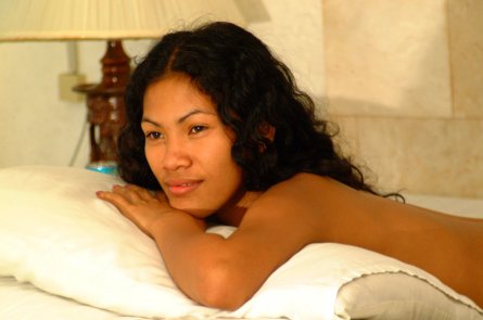 portrait long curly hair