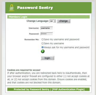 password sentry